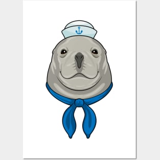 Seal as Sailor with Sailor hat Posters and Art